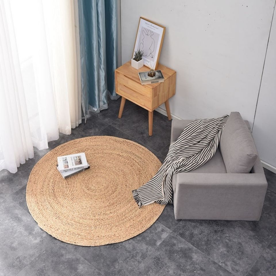 Tapis Artisanal En Rotin Tressé Fait Main