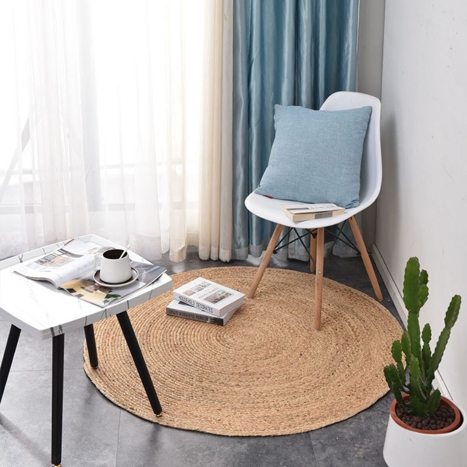 Tapis Artisanal En Rotin Tressé Fait Main