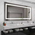 72 X 36 Led Bathroom Mirror With Anti-Fog And Touch Sensor -Modern Frameless Lighted Wall Mirror For Bathroom Vanity, Shower Room, Or Dressing Area