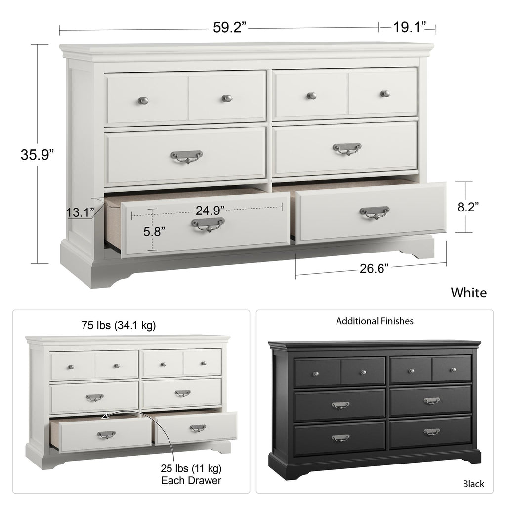 Bristol 6 Drawer Dresser