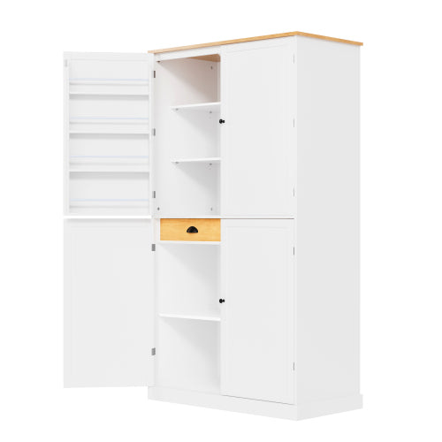 40.2X20X71.3 Inches Tall Freestanding Kitchen Pantry Large Cabinet Storage Cabinet Unavailable Platforms- Welfel